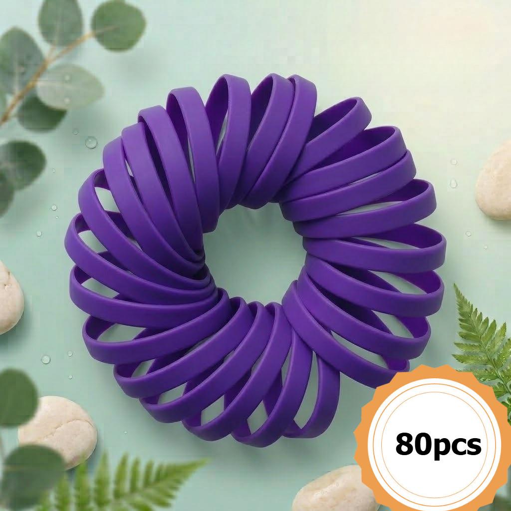 80pcs Custom Laser-Engravable Silicone Wristband Set